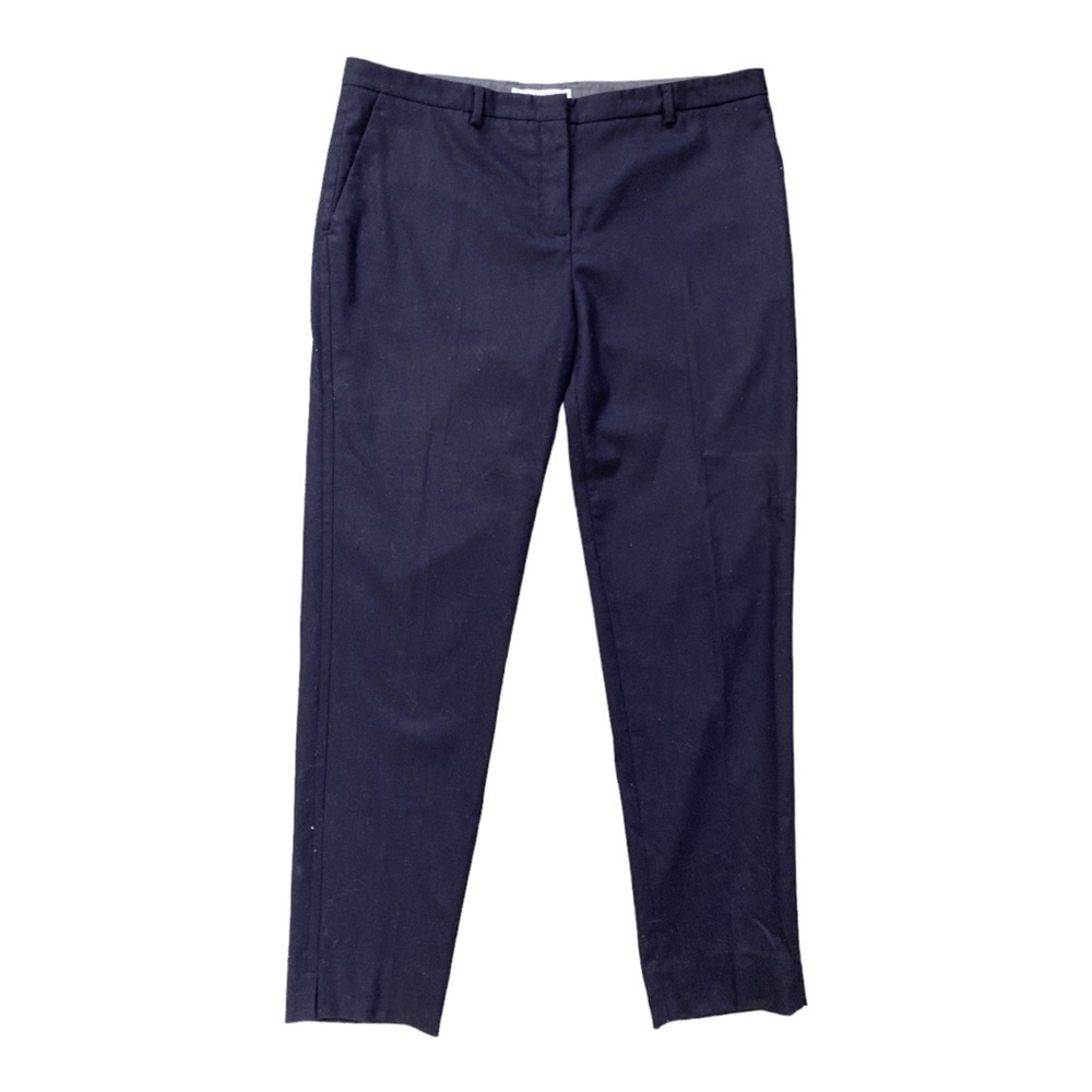 Fabiana Filippi Wool Cashmere Trouser Pants Dark Navy Blue straight leg